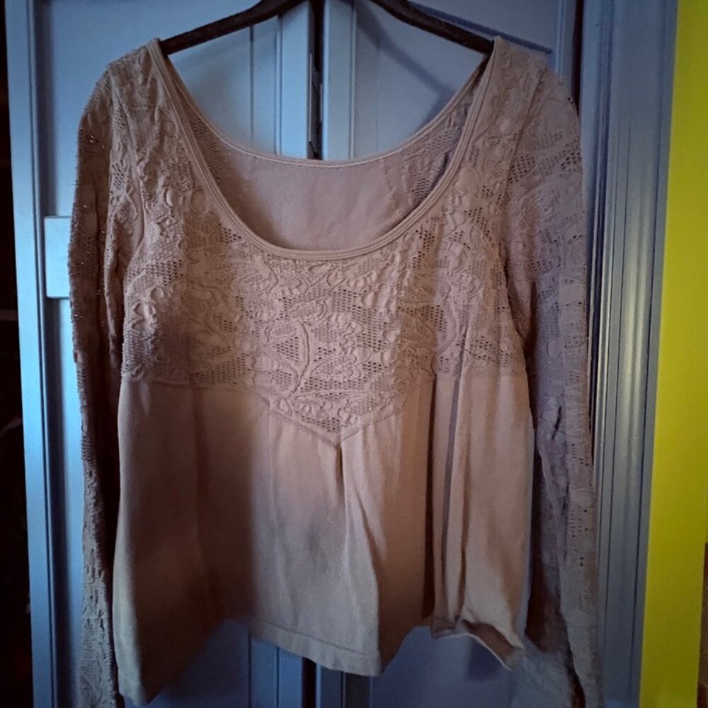 Anthropology Seamless Boatneck Top Size L
